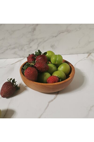 ayrawood 14cm Natural Handmade Wooden Bowl Snack Bowl Decor Natural Fruit Plate