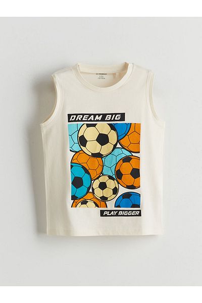 LC Waikiki Summer Collection Crew Neck Printed Boys Undershirt 2-Piece City