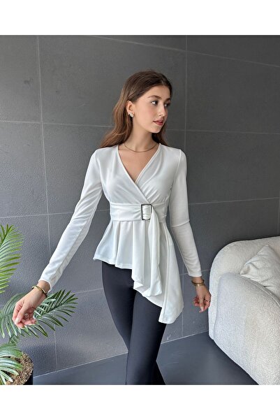 Lukas Asimetrik Kesim Kemer Detaylı Bluz