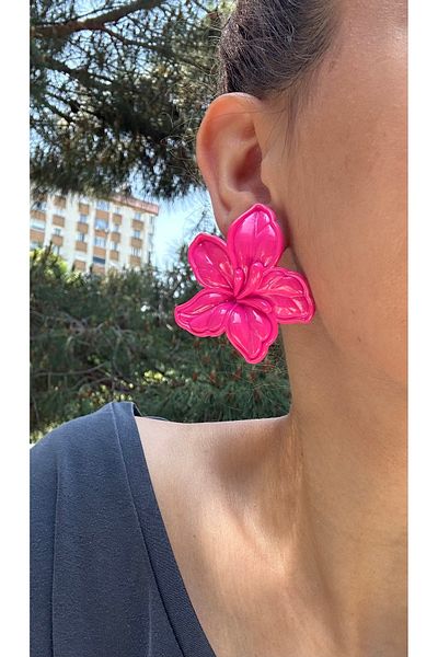 Be Best Women's Fuchsia Color Flower Earrings Be98