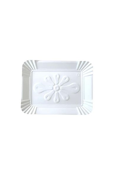 LYOBEST Set of 100 White Cardboard Trays T2, Rectangular, 11x15 cm, for Confectioneries, Pastries, Fast Food