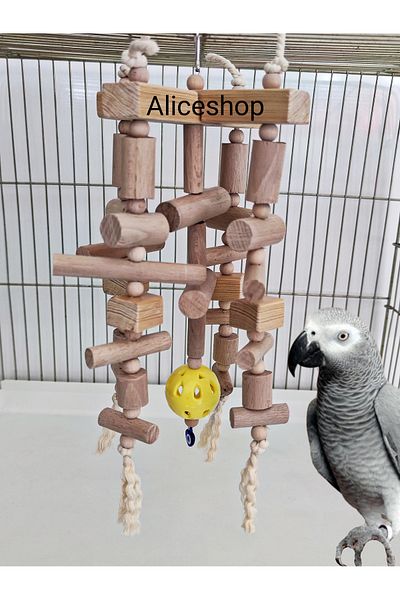 aliceshop Jako İskender Pakistan Amazon Macaw Cockatoo Parrot Wooden Nibbling and Stress Toy