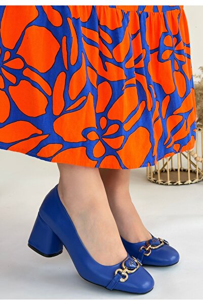 buğrahayalin Lucky Blue Skin Heeled Shoes