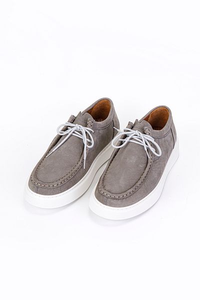 Vantaggio Eagle Gray Nubuck 100% Genuine Leather Men's Casual Shoes