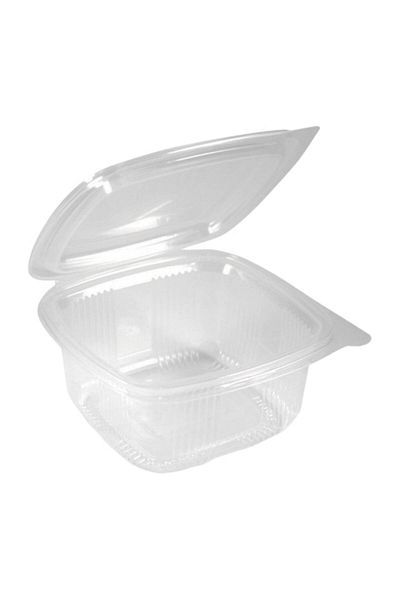 LYOBEST Set 100 caserole transparente din PET, cu capac atasat, 500 ml