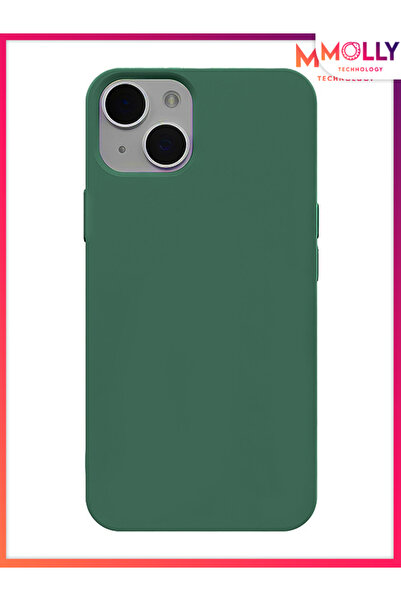 Molly iPhone 13 İçin Kaktüs Liquid İçi Kadife Silikon Kılıf