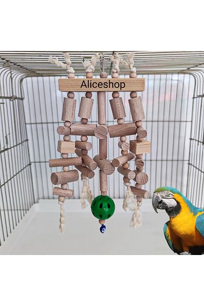 aliceshop Jako İskender Pakistan Amazon Macaw Cockatoo Parrot Wooden Nibbling and Stress Toy