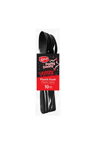 Roll-Up Party Dreams Spoon Black 10 Pcs