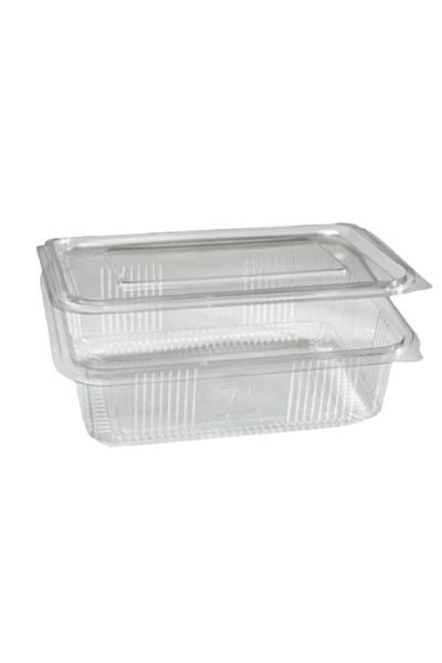 LYOBEST Set 100 caserole transparente din PET, cu capac atasat, 2000 ml