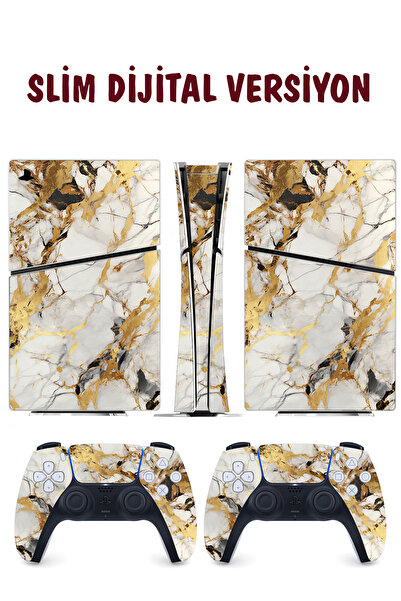 KT Decor Granit Gold Mermer Playstation 5 Full Sticker Kaplama Seti