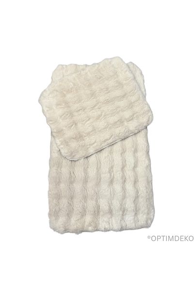 OPTIM DEKO Ultra-Fluffy and Non-Slip Bath Mat Set, 100x60 + 60x50 cm, Premium Comfort, Soft White