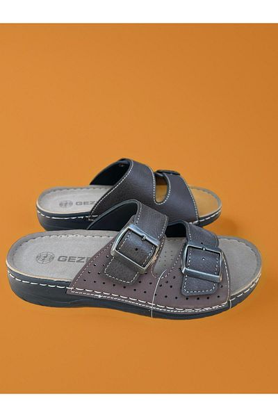 GEZER Men's Full Orthopedic Double Buckle Daily Slippers