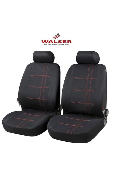 Walser Set huse scaune auto fata Nashville, compatibile scaune cu airbag, Walser, universale, negru, 2 buc