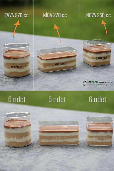 KONERPACK Plastik Tatlı Kaseleri - Evva270cc - 12 Adet / Neva250cc - 12 Adet ...