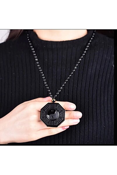 ORGANICYOU YIWU Obsidian Yin Yang Kolye Siyah Taş Amulet Koruma Kolye