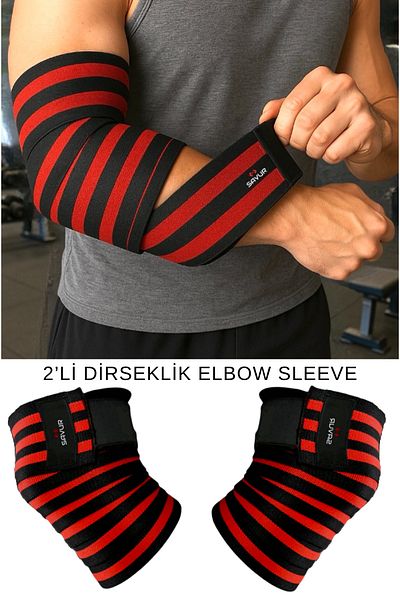 SAVUR Fitness Elbow Brace Anti-Injury Supporter 2-Piece Sports Elbow Brace Elbow Sleeve Anti-Pain
