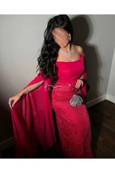 ALANOOD FASHION Fuchsia evening dress designed by Al Anoud