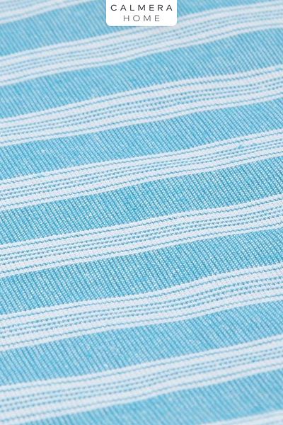 Calmera Peshtemal Linea |   Subțire - Fringe Natural |   Plajă, Mare, Piscină, Yoga, Sport, Prosop de călătorie - Albastru