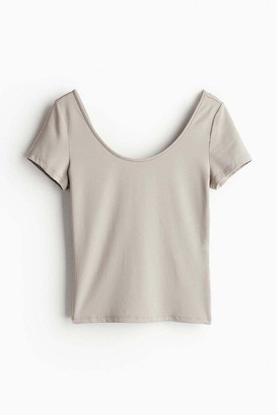H&M Scoop-neck microfibre top