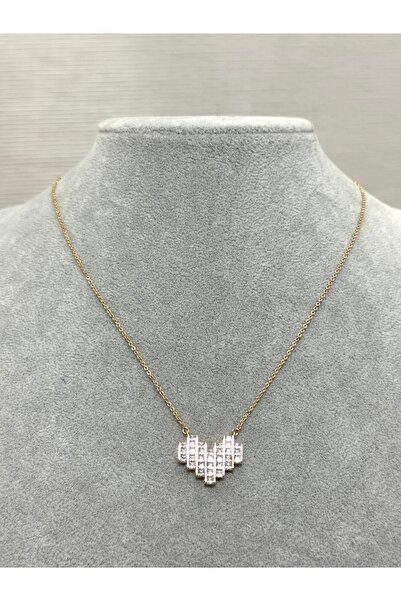 XUPING JEWELRY قلادة من الفولاذ المقاوم للصدأ 316L مع قلب من الحجر لا يفقد بريقه