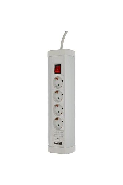 Unitec Extension Cord With Switch, , 4 Sockets, 2 USB Ports, 1.5 M