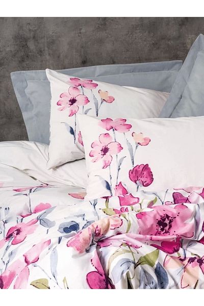 storeks Cotton Box Ranforce Duvet Cover Set Double Carla Gray