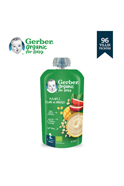 GERBER Organik Yulaflı Elma Ve Mango Püresi 110g X 2 Adet
