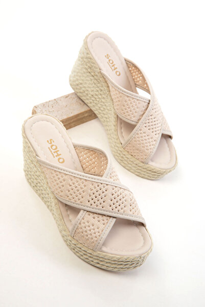 SOHO Bej Kadın Dolgu Topuklu Ayakkabı 20670