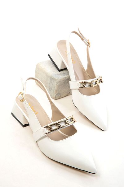 SOHO White Women's Classic Heeled Shoes 20672