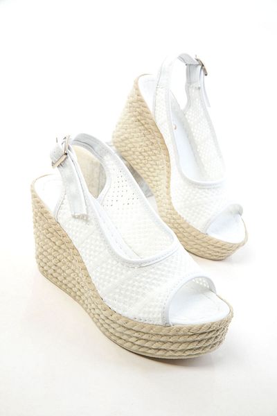 SOHO White Women's Wedge Heeled Shoes 20671