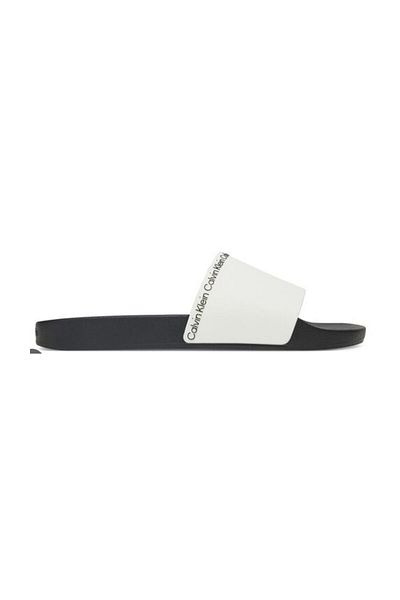 Calvin Klein Pánské logo Pohodlné ležérní bílé pantofle HM0HM00981-03A
