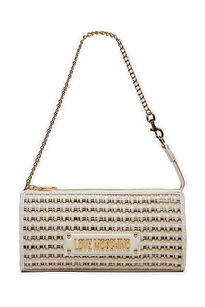 Love Moschino Taška Raffia Multicolor+Pu White