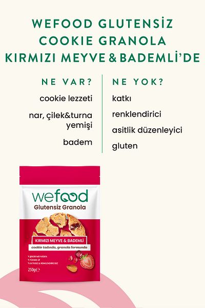 Wefood Gluten Free Granola with Red Fruit & Almonds 250 Gr