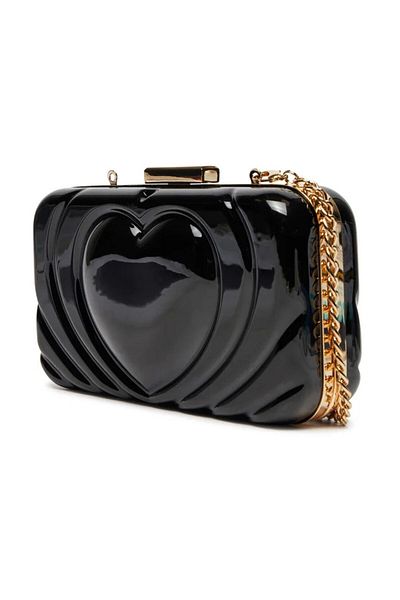 Love Moschino Geantă tip clutch din PVC neagră