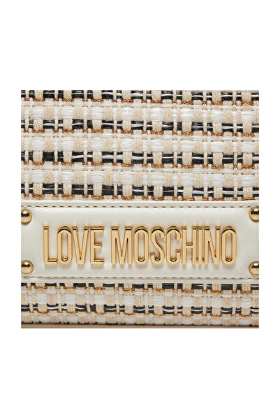 Love Moschino Táska Raffia Multicolor+Pu White