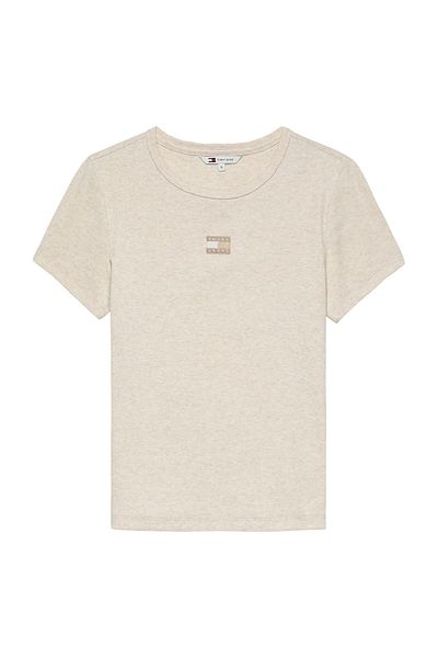 Tommy Hilfiger TJW ÚZKÉ ŽEBROVÉ TRIČKO S ODZNAMEM