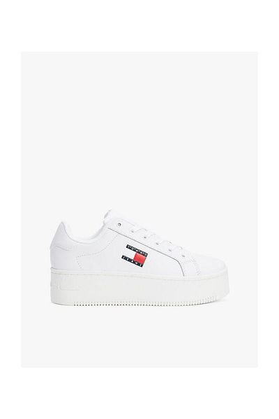 Tommy Hilfiger Dámské Logo značky Platforma Podpatky Stylově vypadající bílé tenisky Vhodné pro běžné použití En0en02518-