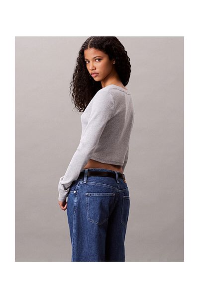 Calvin Klein LS Tkané štítky 2X2 BAVLNĚNÁ ŘIČKA CA
