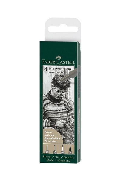 Faber Castell Pitt Artist Pen 4 Pcs,Professional Drawing and Illustration Pens