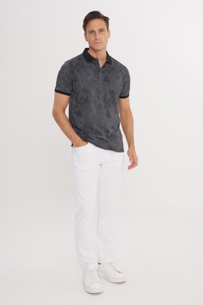 ALTINYILDIZ CLASSICS Сlim Fit Тісний крій Поло-комір Жаккардова футболка