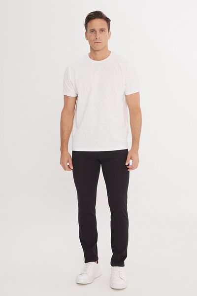 ALTINYILDIZ CLASSICS Ανδρικό Μαύρο Slim Fit Slim Fit 5 τσέπες βαμβακερό ευέλικτο παντελόνι Dobby