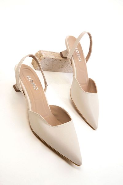 SOHO Beige Women's Classic Heeled Shoes 20650