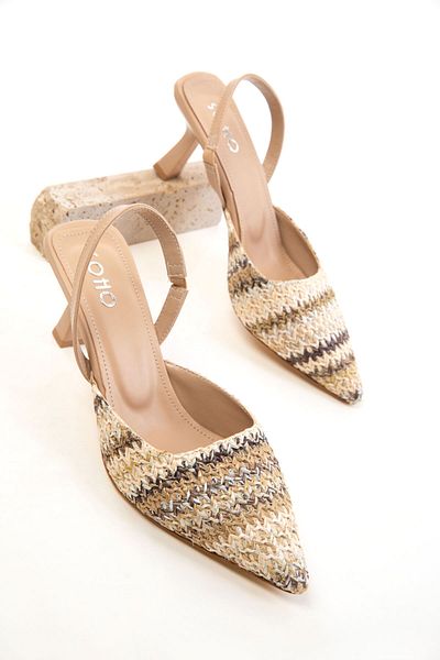 SOHO Beige-braune klassische Damenschuhe mit Absatz 20430