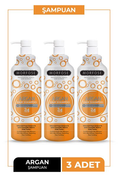 Morfose 1000 ml Argan Hair Shampoo - 3 Pieces