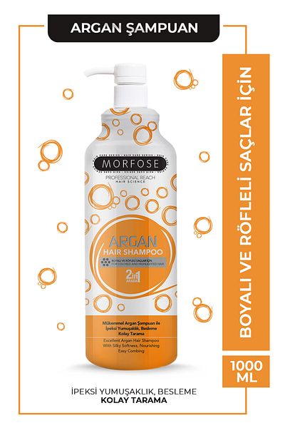 Morfose 1000 ml Argan Hair Shampoo - 3 Pieces