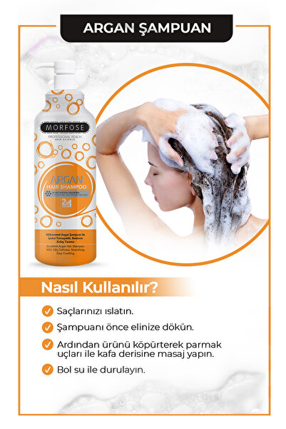 Morfose Argan Içerikli Saç Şampuanı 1000 ml 3 Adet