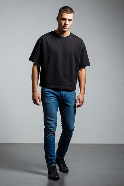 Trendyol Collection Μαύρο T-Shirt Basic Box 100% βαμβάκι - TMNSS25TS00162