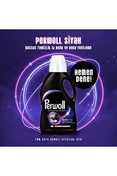 Perwoll Sıvı Çamaşır Deterjanı 2'li set: x1 Siyah 2.9 L , x1 Çiçek Cazibesi Koyu 2.75 L (104 Yıkama)