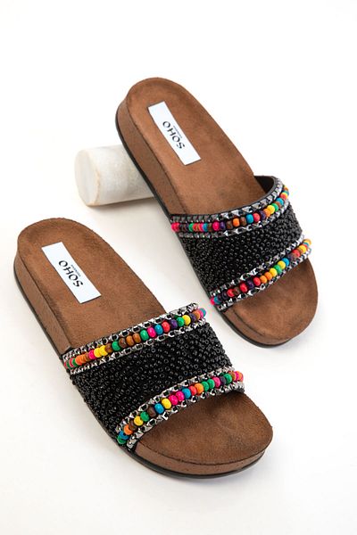 SOHO Black Women's Slippers 20675