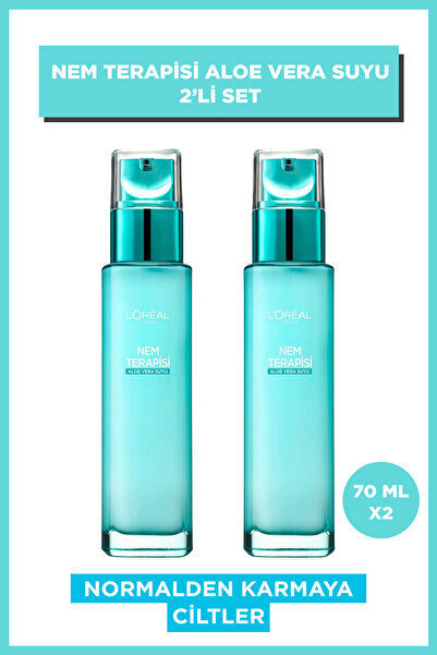 L'Oreal Paris 2'li Nem Terapisi Aloe Vera Normalden Karmaya Ciltler Su Bazlı Günlük Nemlendirici Krem